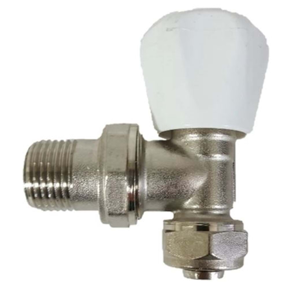 METAL KÖŞE RADYATÖR VANASI PE-X ALTI KÖŞE VOLANLI 1/2